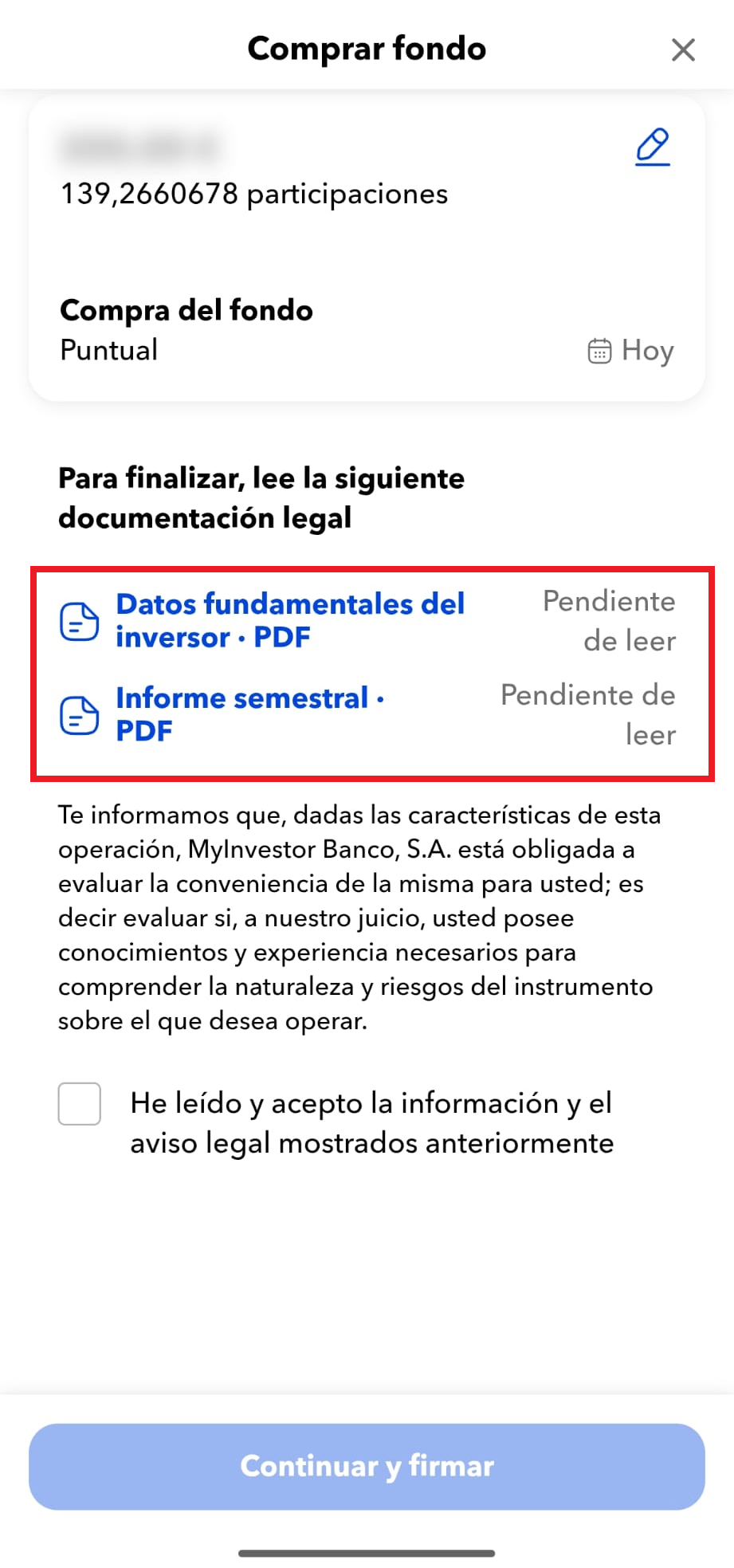 Documentación legal pendiente de leer antes de comprar un fondo en MyInvestor